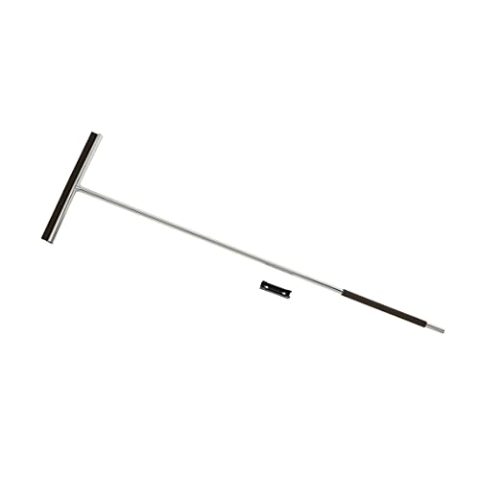 WENKO Bodenwischer Mod Rosole, Wischer zum streifenfreien Abziehen von Wasser, mit rutschfestem Griff und Silikon-Lippe, inkl. Wandbefestigung, rostfreier Edelstahl, 40 x 133 x 3 cm