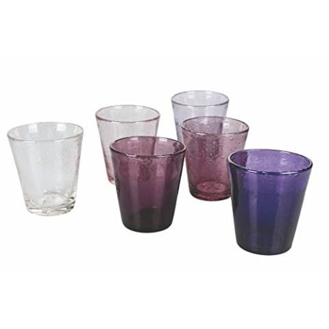 Villa d'Este Home Tivoli Cancun Set aus 6 Wassergläsern aus mundgeblasenem Glas, 330 ml