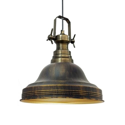 bamyum Ulmete Hängelampe Industrial Vintage Ø30cm Metall, Kupferfarbe Hängelampe Wohnzimmer Küchenlampe Hängend E27, Pendelleuchte Esstisch Vintage Industrial, Esszimmerlampe, Deckenlampe Wohnzimmer