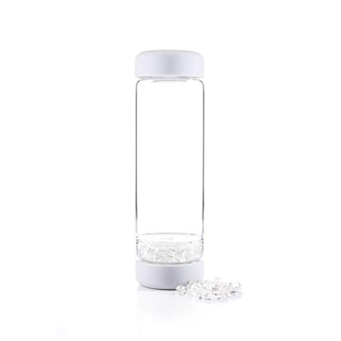 VitaJuwel inu! CRYSTAL cloud white| Die Wasserflasche mit Bergkristall für Individualisten