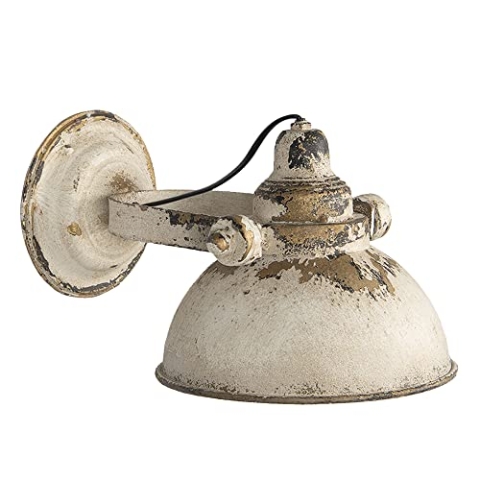 Clayre & Eef Wandleuchte 30x21x18 cm Beige Braun Eisen Rund Wandlampe
