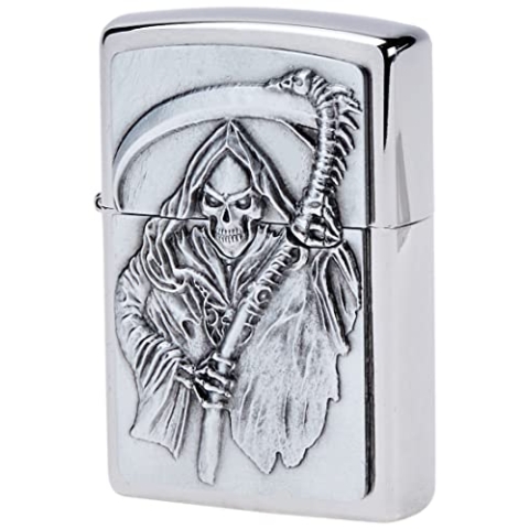 Zippo Feuerzeug 2000856 Reapers Curse Emblem Benzinfeuerzeug, Messing, Silber