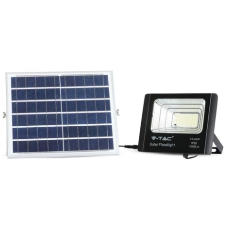 V-TAC LED-Scheinwerfer 40 W mit Solarpanel und Fernbedienung 6000 K