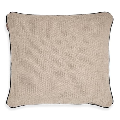 KNIT FACTORY - Snooze Zierkissen - Quadratische Sofa Kissen - Leinen - Gestrickter Dekokissen - Couchkissen 50x50 cm - Kissenbezug mit Füllung und Bezug