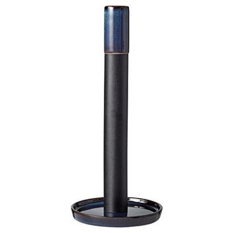 BITZ Küchenrollenhalter, Rollenhalter aus Steingut, Stehend, Höhe 28 cm, Dunkelblau