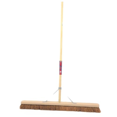 Synx Tools Hallenfeger Hausbesen 90 cm, Saalbesen, Besen, Zimmerbesen mit Stiel,Industriebesen, Stubenbesen, Weiche Besen 90 cm, Hallenbesenmit Stiel 160 cm, Cocoshaar,Extra breit