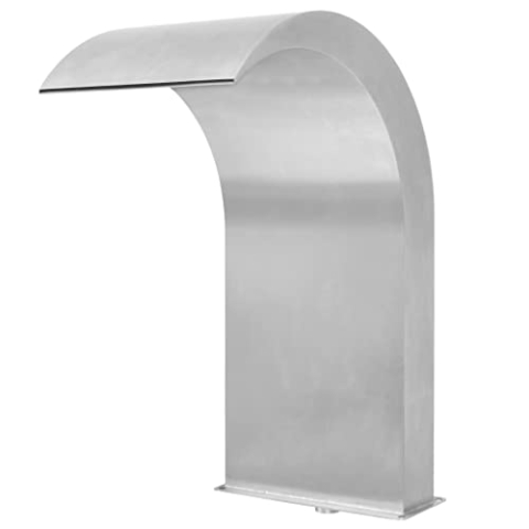 vidaXL Pool Brunnen Schwallbrause Schwalldusche Wasserschwall Schwimmbad Wasserfall Poolfontäne Garten Teich Edelstahl 45x30x65cm Silbern
