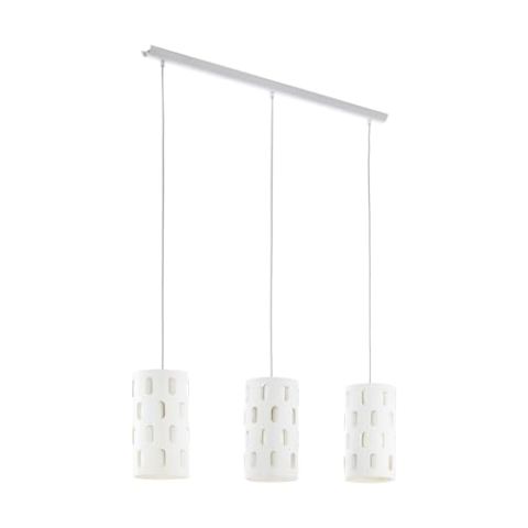 EGLO Pendelleuchte Ronsecco, 3 flammige Hängelampe Modern, Hängeleuchte aus Stahl in Weiß, Esstischlampe, Wohnzimmerlampe hängend mit E27 Fassung