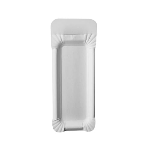 PAPSTAR Pappteller/Einwegteller eckig, weiß, mit Anfasser, Pure (1250 Stück), 8 x 21 cm, aus Pappe, für Grillfest, Geburtstag oder Party, Einweggeschirr biologisch abbaubar