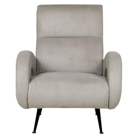 Sessel aus Cord grau mit schwarzen Beinen Retro Stil Svalov