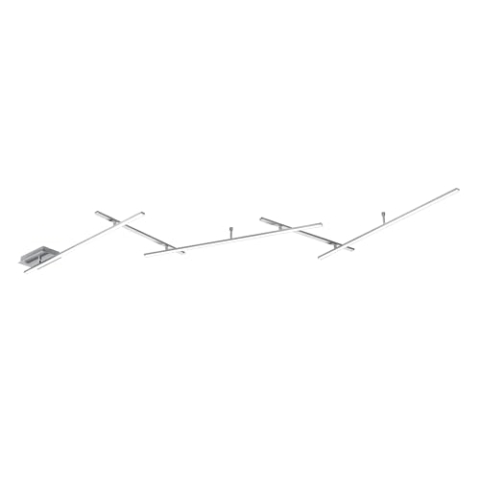 Trio Leuchten LED Deckenleuchte Indira 674610507, Metall, Nickel matt, Acryl weiß, 3 x 6 Watt & 2 x 3.5 Watt