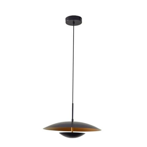 Lindby LED Esstisch Pendelleuchte, Hängeleuchte Metall schwarz gold Hängelampe 11,4W Wohnzimmer Esszimmerlampe Esstischlampe