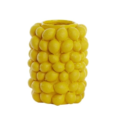 Light & Living Vase Lemon - Gelb - Ø31cm - Rund - Kunststoff - Blumenvase - Vase für Trockenblumen - Vasen decko