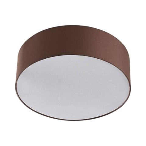 Lindby LED Textil Deckenleuchte rund 40 cm, Deckenlampe Stoff braun 3xE27 max. 60W ohne Leuchtmittel Wohnzimmerleuchte
