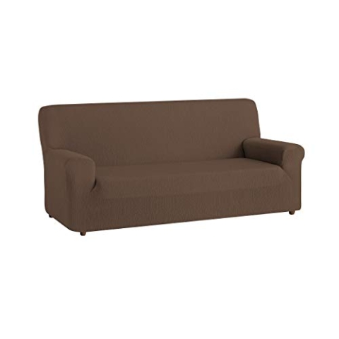 Textil-home Elastischer Sofabezug TEIDE, Sofahusse Couchbezug - 4 Sitzer - 240 a 270 cm. Farbe Braun