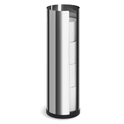 blomus -NEXIO- WC-Rollenhalter aus poliertem Edelstahl, Toilettenpapierhalter mit Platz für bis zu 4 Rollen, modernes Badaccessoire ohne Montage (H / B / T: 45,5 x 13,5 x 13,5 cm, Edelstahl, 66658)