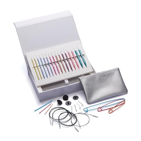 KnitPro Deluxe-Geschenkset – Zing austauschbare Rundstricknadeln (3,50–8,00 mm) mit Zubehör