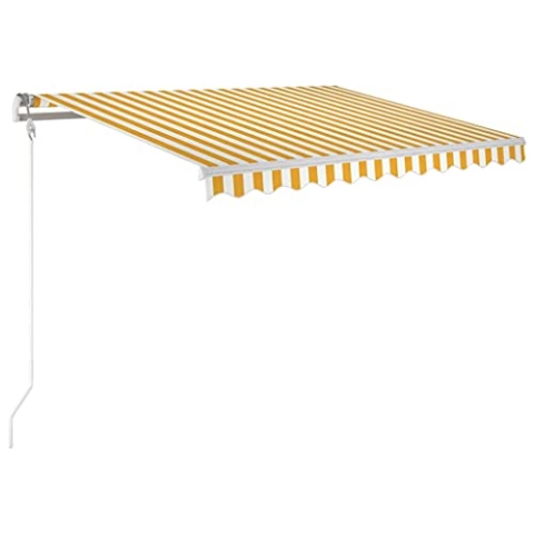 vidaXL Gelenkarmmarkise Einziehbar Markise Sonnenmarkise Balkonmarkise Sonnenschutz Sichtschutz Fenster Terrasse Garten 350x250cm Gelb Weiß