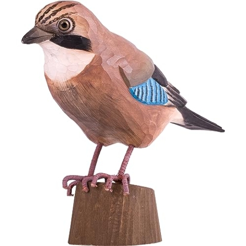 WILDLIFEGARDEN Wildlife Garden WG4463 DecoBird Eichelhäher - Handgeschnitzter Dekorative Vogel aus Holz - Große Europäische Vögel