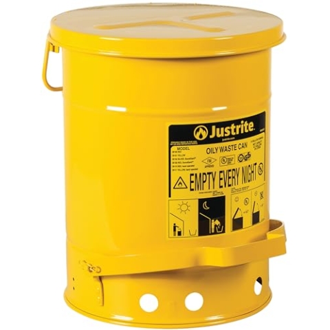 Justrite 900 Öl-Entsorgungsbehälter 38.1cm x 38.1cm Gelb