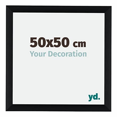 yd. Your Decoration - Bilderrahmen 50x50 cm - Schwarz Gebürstet - Bilderrahmen aus Aluminium mit Acrylglas - Antireflex - 50x50 Rahmen - Tucson