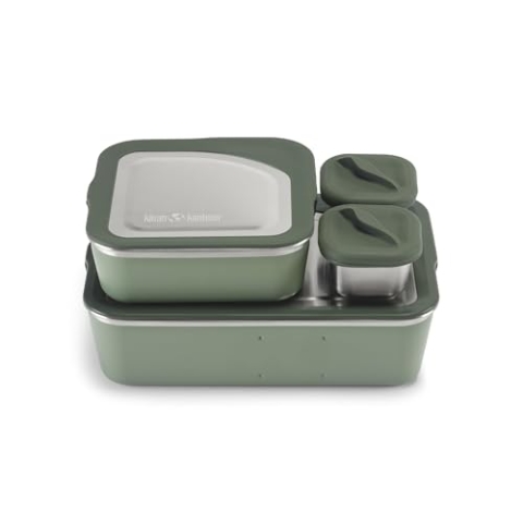 Klean Kanten Rise Family Food Box Brotdosen 3er Set aus Edelstahl in der Farbe Sea Spray, auslaufsicher, 1010629