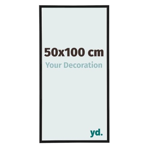 yd. Your Decoration - Bilderrahmen 50x100 cm - Schwarz Matt - Bilderrahmen aus Kunststoff mit Acrylglas - Antireflex - Rahmen 50x100 cm - Annecy