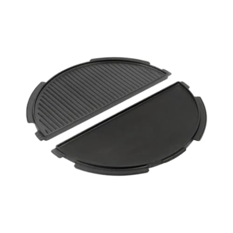 Big Green Egg Halbrunde Gusseisengrillplatte Half Cast Iron Plancha L für Egg Large 2-seitig