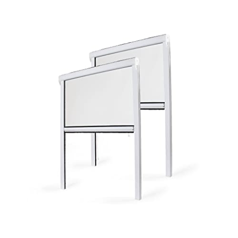 Fliegengitter, aufrollbar, PVC-Fenster (L130 cm x H160 cm, 2 Stück))