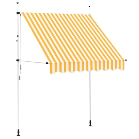 vidaXL Markise Einziehbar Handbetrieben Wasserabweisend Sonnenschutz Klemmmarkise Balkonmarkise Terrasse Balkon Garten 200cm Orange Weiß Gestreift