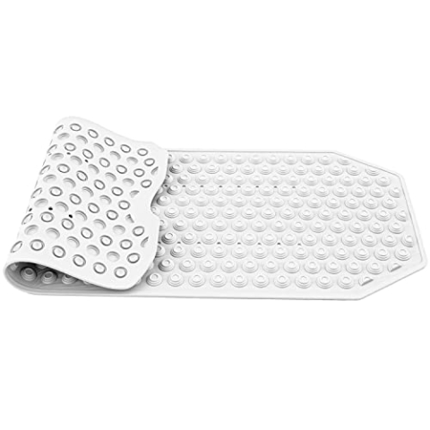 Tatkraft Secure - Antirutschmatte Badewanneneinlage/Duscheinlage - 40x103cm - Sicherheit Badewannenmatte fur Senioren & Kinder - BPA Frei - TÜV Zertifikat - Extra Lang rutschfest Duschmatte - Weiß