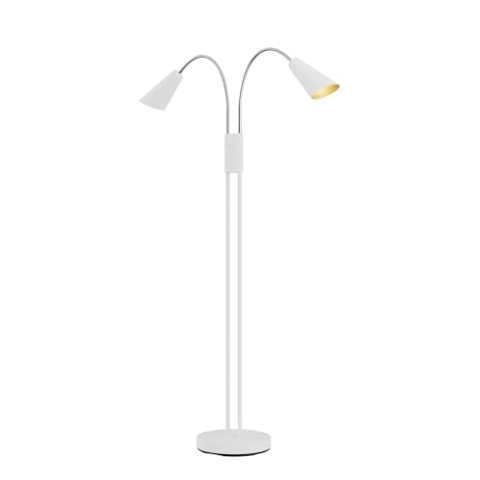 Lucande Stehlampe 'Medira' (Modern) in Weiß aus Metall u.a. für Wohnzimmer & Esszimmer (2 flammig, GU10) - Stehleuchte, Standleuchte, Floor Lamp, Wohnzimmerlampe, Wohnzimmerlampe