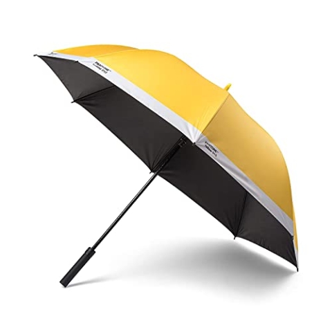PANTONE, Stockschirm, Regenschirm, hochwertig klassisches Design, 130 cm Durchmesser, wasserabweisend, Griff mit Soft-Touch, Yellow 012 C