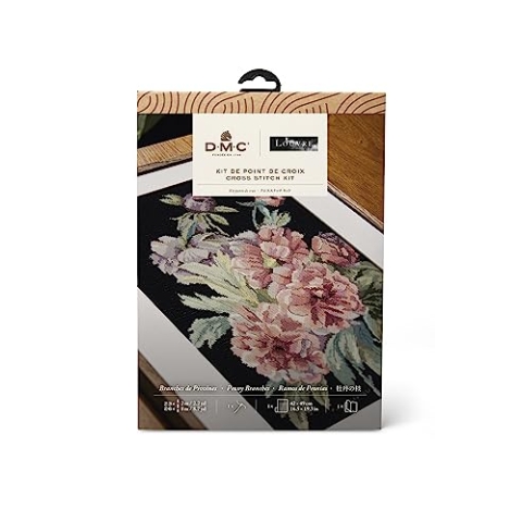 DMC - Pfingstrosenzweige von P.J Redouté, Le Louvre, Kreuzstichset Niveau fortgeschritten