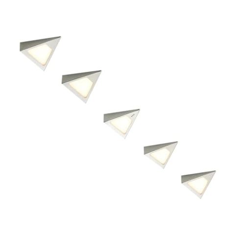 PRIOS LED Unterschrankleuchten (Unterbauleuchte) 'Odia' dimmbar mit Bewegungsmelder (Modern) in Alu aus Edelstahl u.a. für Wohnzimmer & Esszimmer (5 flammig,), Wohnzimmerlampe