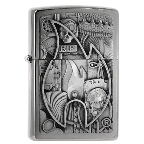 Zippo PL Various Emblem Feuerzeug, Chrom, silber, 6 x 4 x 2 cm