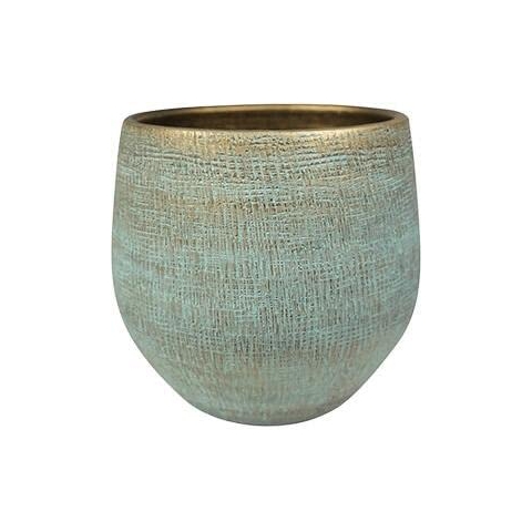 Plantenwinkel Pot Ryan Shiny Blue 36 cm Rund Blau Blumentopf Innen