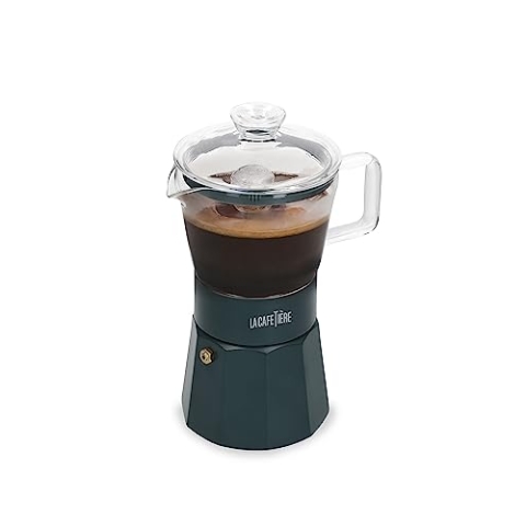 La Cafetière Verona Espressokocher aus Glas, grün, 6 Tassen, in Geschenkverpackung