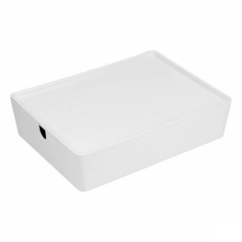 CONFORTIME Stapelbare Organizer-Box mit Deckel, 35 x 26 x 8,5 cm (8 Stück)