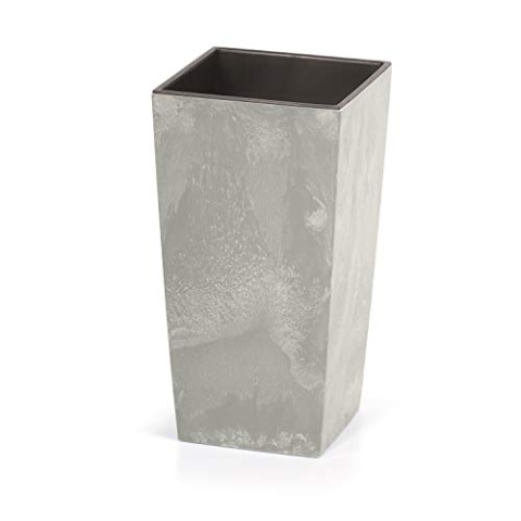 Prosperplast Urbi Square Beton Blumentopf Pflanzkübel Beton-Design 2 in 1 inkl. Pflanztopf Kunststoff Eckig (400mm)