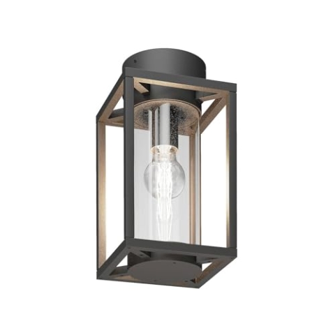 Lucande Deckenlampe Ferda (spritzwassergeschützt (Modern) in Schwarz aus Aluminium (1 flammig, E27) - Aufbau-Deckenleuchte Deckenleuchte Lampe