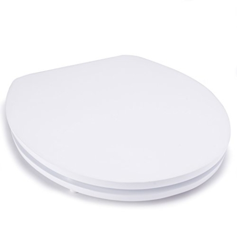 MSV Premium WC Sitz Toilettendeckel Klodeckel Acryl Scharniere aus Edelstahl - hochwertige und stabile Qualität - Weiß