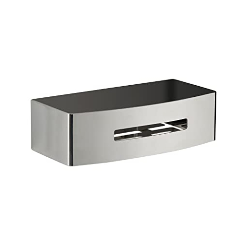 Gedy | Poseidon Rechteckige Duschablage aus verchromtem Stahl, Maße 7,2 x 24 x 12,3 cm und Gewicht 0,815 kg