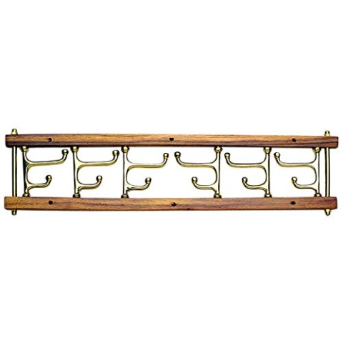 Nauticalia Faltbarer Haken, 6 Drehgelenke aus Hartholz und Messing