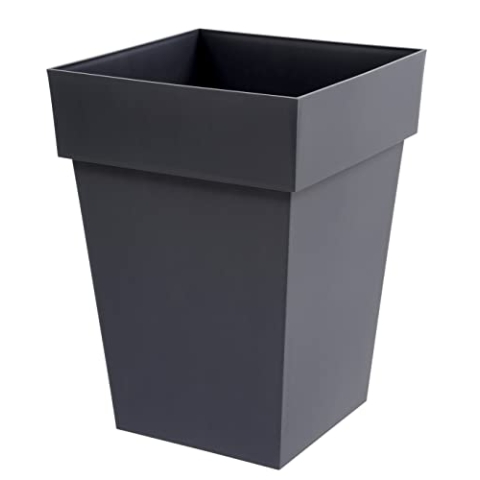 EDA Carré Mi-Haut TOSCANE Blumentopf, Kunststoff, anthrazit, Hauteur 53 cm