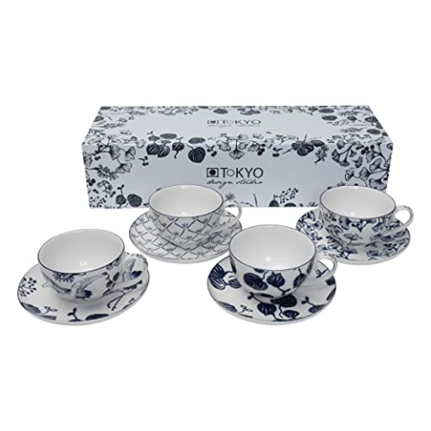 TOKYO DESIGN STUDIO - FLORA JAPONICA - CUP AND SAUCER SET 8PCS 100ML 17456