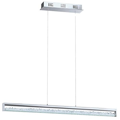 EGLO LED Kristall Pendellampe Cardito 1, 1 flammige Pendelleuchte, Hängeleuchte aus Metall in Chrom, Glas Kristalle klar, Touch dimmbar, Weißtöne einstellbar