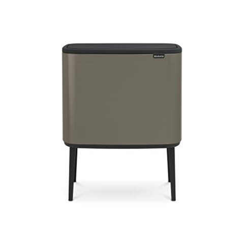 Brabantia 316043 Bo Touch Bin, 3 x 11 L Abfalleimer, Edelstahl, Platinum, 54 x 31.5 x 68 cm