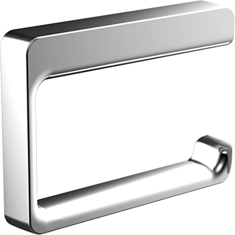 EMCO Trend Papierhalter ohne Deckel, eleganter Toilettenpapierhalter zum Schrauben aus Metall, hochwertiger Klorollenhalter, chromfarben, Chrom