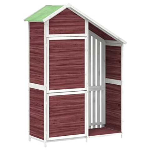 vidaXL Geräteschuppen, Gartenschrank mit Schrägdach, Holz Gerätehaus für Gartenwerkzeuge, Geräteschrank Werkzeugschrank, Mokka 120x53,5x170cm Massivholz Kiefer